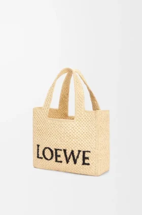 Kleine loewe Font Tote van raffia