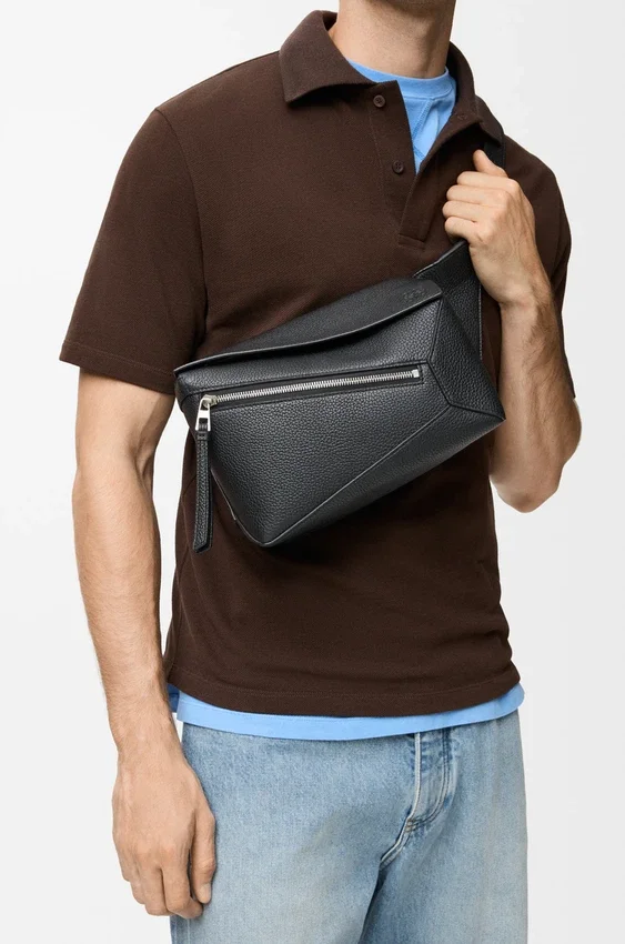 Kleine Puzzle Bumbag van generfd kalfsleer Kleine Puzzle Bumbag van generfd kalfsleer