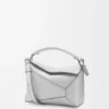 Kleine Puzzle Edge-tas van gelamineerd lamsleer Kleine Puzzle Edge-tas van gelamineerd lamsleer