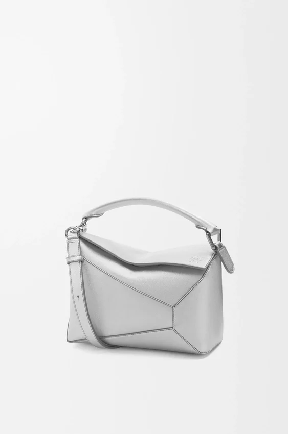 Kleine Puzzle Edge-tas van gelamineerd lamsleer Kleine Puzzle Edge-tas van gelamineerd lamsleer