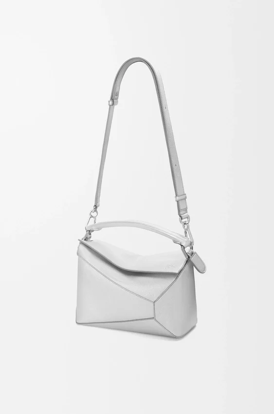 Kleine Puzzle Edge-tas van gelamineerd lamsleer Kleine Puzzle Edge-tas van gelamineerd lamsleer