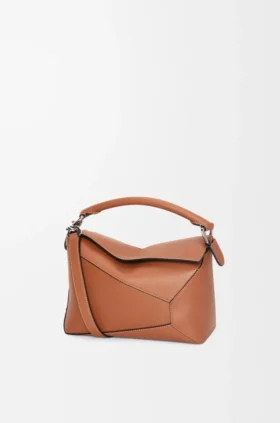 Kleine Puzzle Edge-tas van klassiek kalfsleer