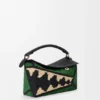 Kleine Puzzle Edge-tas van raffia en kalfsleer Kleine Puzzle Edge-tas van raffia en kalfsleer