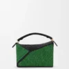 Kleine Puzzle Edge-tas van raffia en kalfsleer Kleine Puzzle Edge-tas van raffia en kalfsleer