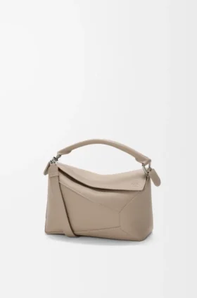 Kleine Puzzle Edge-tas van zacht generfd kalfsleer