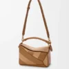 Kleine Puzzle-tas van klassiek kalfsleer en suède Kleine Puzzle-tas van klassiek kalfsleer en suède