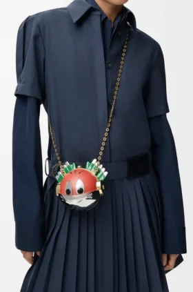 Knight Cat-clutch van metaal en nappa-lamsleer
