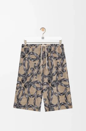 Korte broek van jacquard-badstof