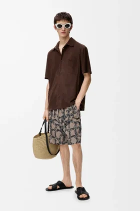 Korte broek van jacquard-badstof