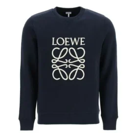 Loewe Anagram katoenen heren-T-shirt met ronde hals en geborduurde letters, sportief en klassiek, marineblauw H526Y24J02-5110