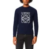 Loewe Anagram katoenen heren-T-shirt met ronde hals en geborduurde letters, sportief en klassiek, marineblauw H526Y24J02-5110