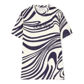 Loewe gestreept katoenen T-shirt met korte mouwen voor heren, wit en blauw, H526341X72-2091