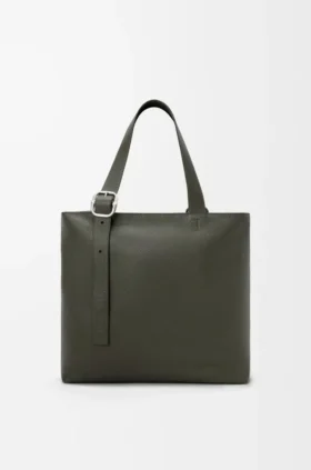 Loop Zipped Tote bag van soepel generfd kalfsleer
