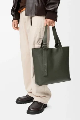 Loop Zipped Tote bag van soepel generfd kalfsleer