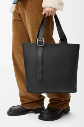 Loop Zipped Tote bag van soepel generfd kalfsleer