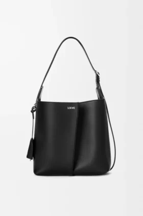 Medium Bilbao-bucket in glad kalfsleer