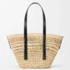 Medium Braid Manden van Iraca-palm en kalfsleer