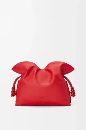 Medium Flamenco-clutch met spiraalversiering van nappa-kalfsleer