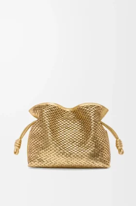 Medium Flamenco-clutch van gelamineerd lamsleer