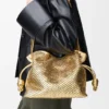 Medium Flamenco-clutch van gelamineerd lamsleer