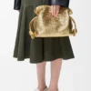 Medium Flamenco-clutch van gelamineerd lamsleer