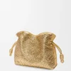 Medium Flamenco-clutch van gelamineerd lamsleer