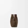 Medium Flamenco-clutch van genobbelde nubuck