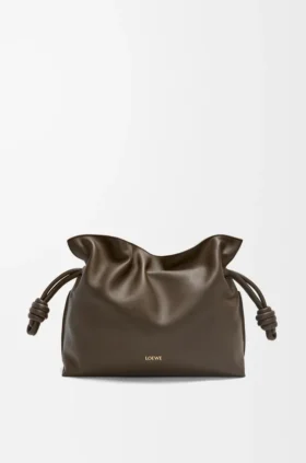 Medium Flamenco-clutch van nappa-kalfsleer