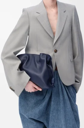 Medium Flamenco-clutch van nappa-kalfsleer
