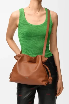 Medium Flamenco-clutch van nappa-kalfsleer
