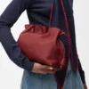 Medium Flamenco-clutch van nappa-kalfsleer
