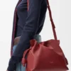 Medium Flamenco-clutch van nappa-kalfsleer