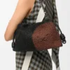 Medium Flamenco Purse met leeuwenkralen van canvas met kralen en kalfsleer Medium Flamenco Purse met leeuwenkralen van canvas met kralen en kalfsleer
