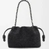 Medium Flamenco Purse met leeuwenkralen van canvas met kralen en kalfsleer Medium Flamenco Purse met leeuwenkralen van canvas met kralen en kalfsleer
