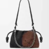Medium Flamenco Purse met leeuwenkralen van canvas met kralen en kalfsleer Medium Flamenco Purse met leeuwenkralen van canvas met kralen en kalfsleer