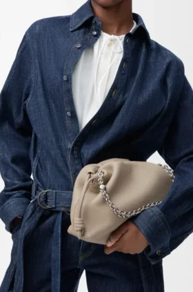 Medium Flamenco Purse van fijnkorrelig kalfsleer
