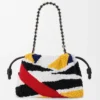 Medium Flamenco Purse van geborduurd nappa