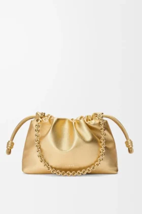 Medium Flamenco Purse van gelamineerd lamsleer