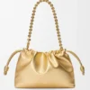Medium Flamenco Purse van gelamineerd lamsleer