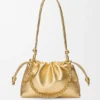 Medium Flamenco Purse van gelamineerd lamsleer
