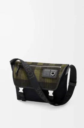 Medium Flex Messenger van canvas en geborsteld suède