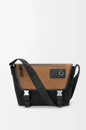 Medium Flex Messenger van canvas en suède