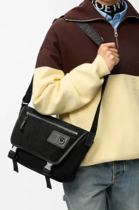 Medium Flex Messenger van canvas en suède