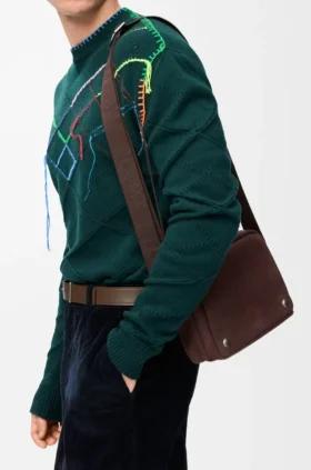 Medium Pebble-messengertas van genobbelde nubuck