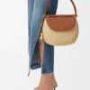 Medium Pescador-tas van raffia en kalfsleer Medium Pescador-tas van raffia en kalfsleer