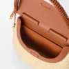 Medium Pescador-tas van raffia en kalfsleer Medium Pescador-tas van raffia en kalfsleer