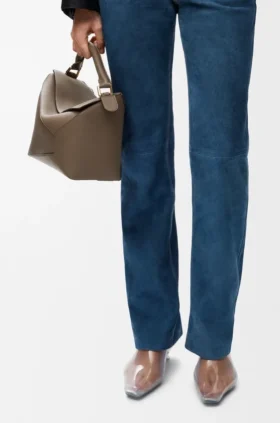 Medium Puzzle Edge-tas van zacht generfd kalfsleer