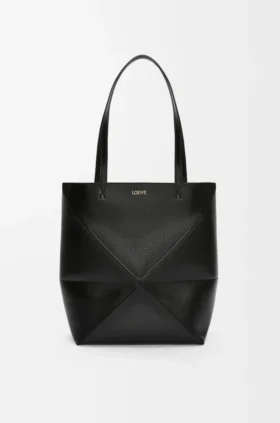 Medium Puzzle Fold Tote bag in glanzendes Kalfsleer