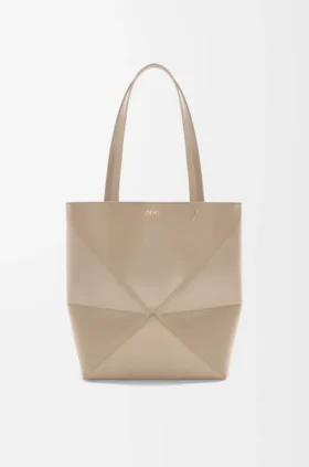 Medium Puzzle Fold Tote bag in glanzendes Kalfsleer