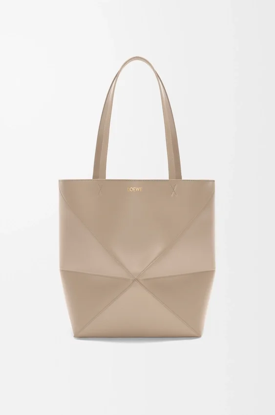 Medium Puzzle Fold Tote bag in glanzendes Kalfsleer Medium Puzzle Fold Tote bag in glanzendes Kalfsleer